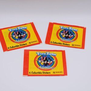 3 x Pack Tiny Toon Adventures 6 Collectible Stickers by Panini Made in Italy